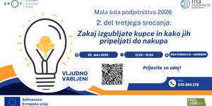 2. del usposabljanja »ANALIZA TRGA IN PRODAJA« v okviru Male šole podjetništva 2026