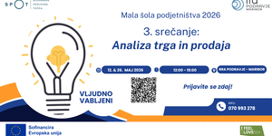 Mala šola podjetništva 2026 – 3. srečanje: »ANALIZA TRGA in PRODAJA”